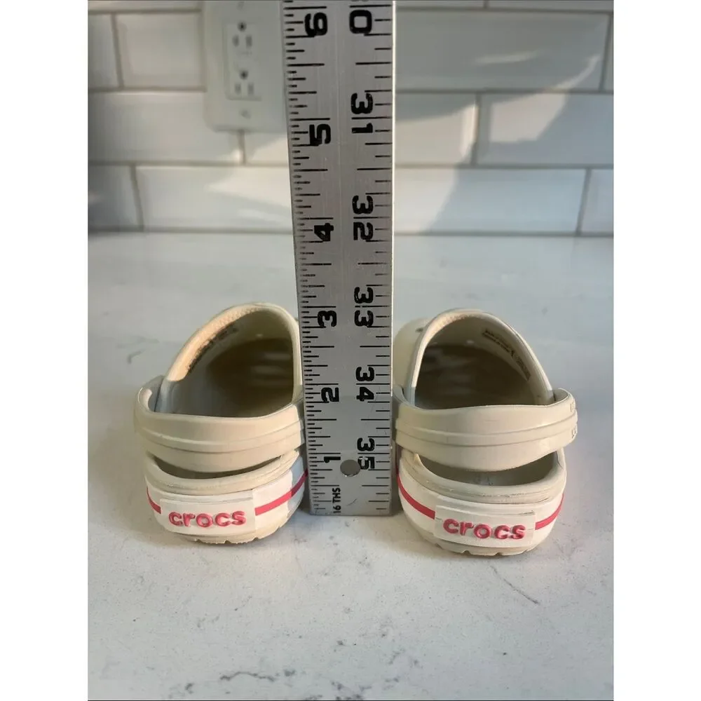 CROCBAND CUTOUT DETAIL ROUND TOE CLOGS - BEIGE - STUCCO MELON 204537 Size 4
